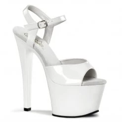 Pleaser SKY-309 White Patent Platform Sandal