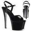 Pleaser SKY-309CRS Black-Silver AB Rhinestone Platform Sandal