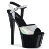 Pleaser Shoes SKY-309HG Silver Hologram/Black Platform Sandal