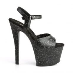 Pleaser SKY-309MMG Black Faux Leather Platform Sandal Shoes