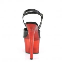 Pleaser SKY-309T Black Faux Leather/Frosted Red Platform Sandal Shoes