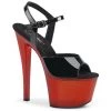 Pleaser Shoes SKY-309T Black Patent/Frosted Red Platform Sandal