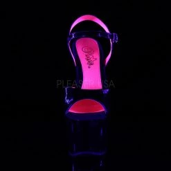 Pleaser New Arrivals SKY-309TT Black Patent-Neon Hot Pink Platform Sandal