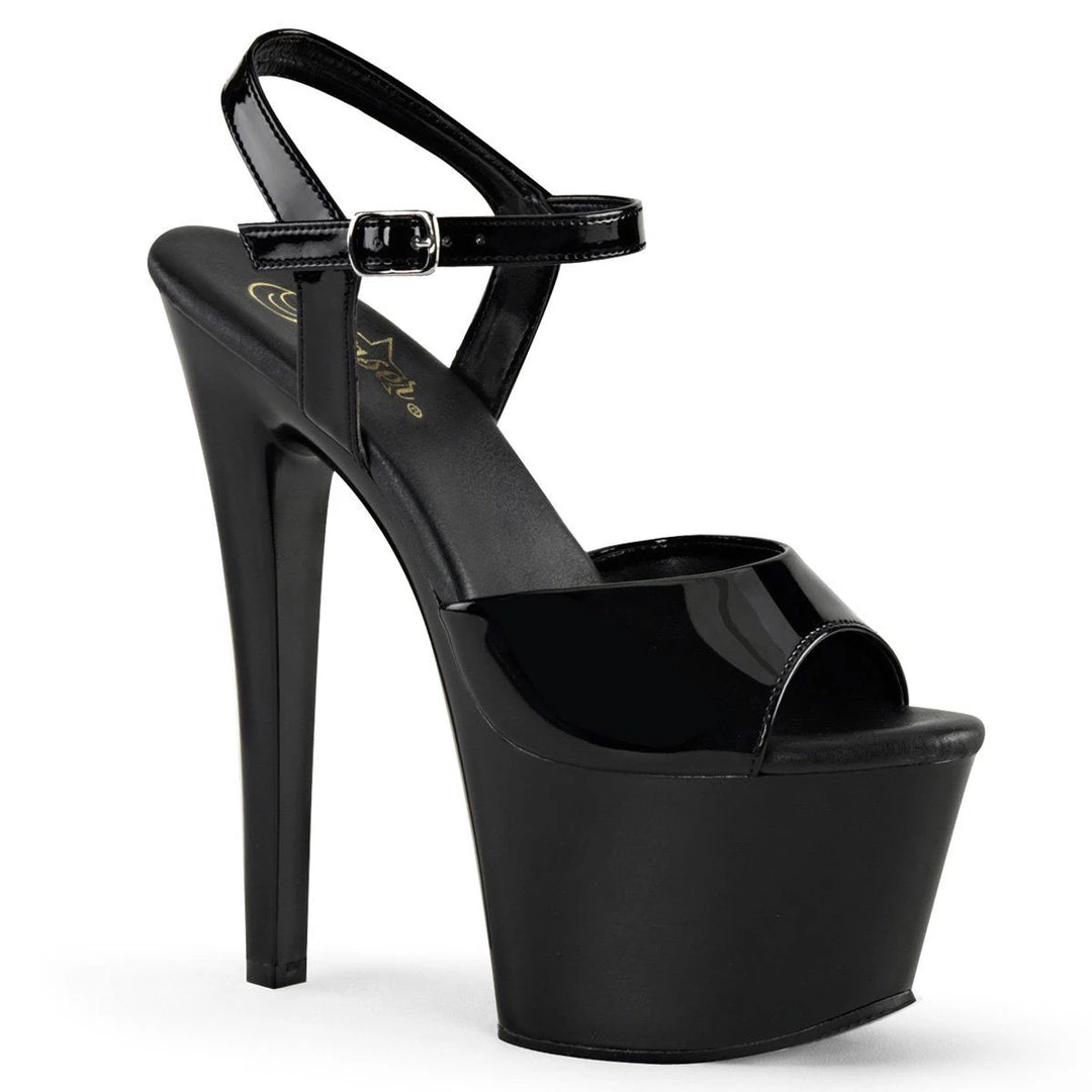 Pleaser SKY-309VL Black Patent Platform Sandal 8 Pleaser SKY-309VL Black Patent Platform Sandal