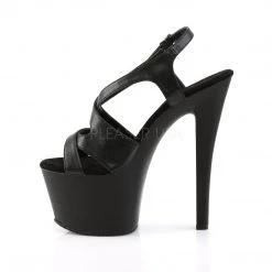 Pleaser SKY-330 Black Faux Leather Platform Sandal