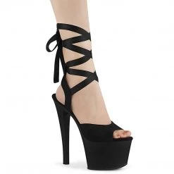 Pleaser SKY-334 Black Faux Suede Platform Sandal