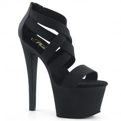 Pleaser Shoes SKY-369 Black Elastic Band Platform Sandal
