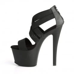 Pleaser Shoes SKY-369 Black Elastic Band Platform Sandal