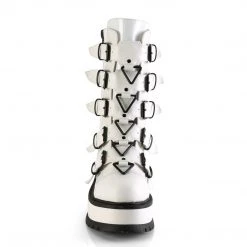 Demonia SLACKER-160 White Patent Mid-Calf Boot New Arrivals