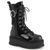 Demonia SLACKER-220 Black Patent-Vegan Leather Mid-Calf Boot