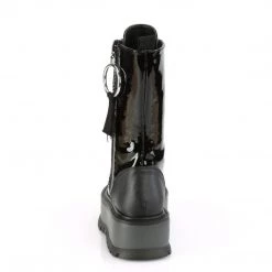Demonia SLACKER-220 Black Patent-Vegan Leather Mid-Calf Boot