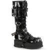 Demonia SLACKER-260 Black Patent Knee Boot Boots