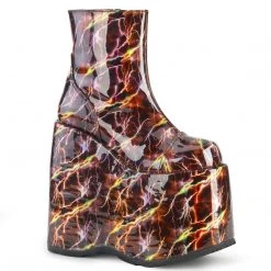 Demonia Boots SLAY-204LBH Burgundy Hologram Ankle Boot