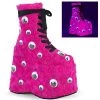 Demonia SLAY-206 Hot Pink Fur Ankle Boot Boots