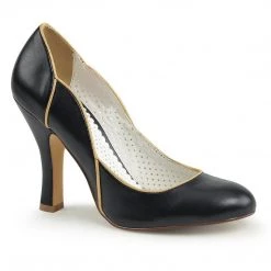 Pin Up Couture SMITTEN-04 Black Faux Leather Shoes
