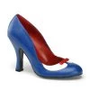 Pin Up Couture SMITTEN-05 Navy Blue-White Pu Shoes