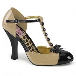 Pin Up Couture Shoes SMITTEN-10 Cream-Black Pat
