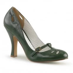 Pin Up Couture Shoes SMITTEN-20 Forest Green Faux Leather