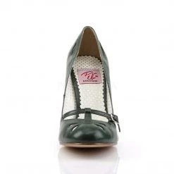 Pin Up Couture Shoes SMITTEN-20 Forest Green Faux Leather