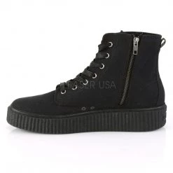 Demonia SNEEKER-201 Black Canvas Creeper