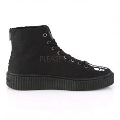 Demonia SNEEKER-252 Black Canvas Creeper