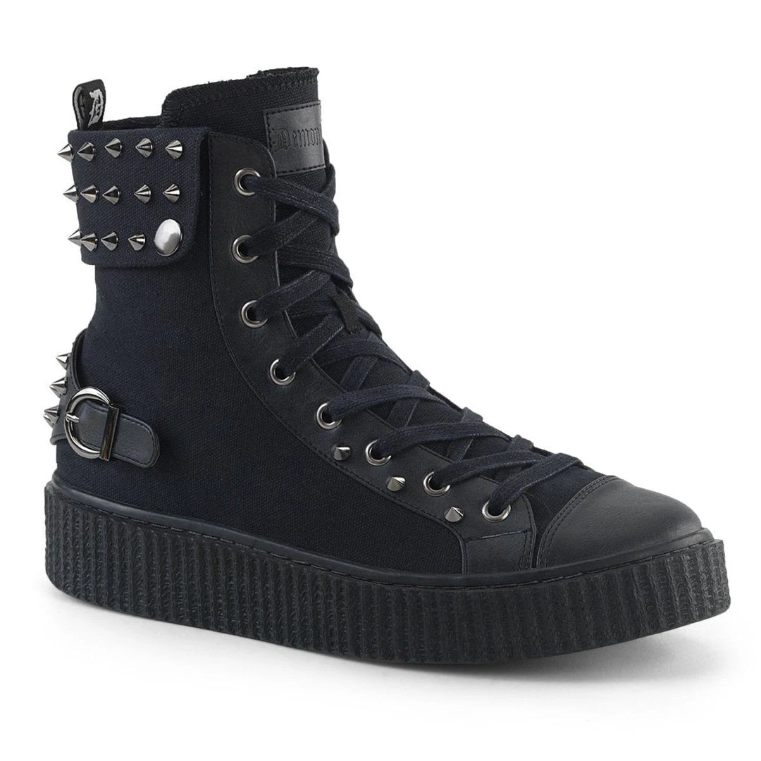 Demonia SNEEKER-266 Black Canvas-Vegan Leather Creeper 3 Demonia SNEEKER-266 Black Canvas-Vegan Leather Creeper