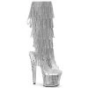 Pleaser New Arrivals SPECTATOR-2017RSF Clear-Silver Chrome Knee Boot