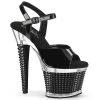 Pleaser SPECTATOR-709 Black Patent/Clear-Black Platform Sandal