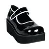 Demonia SPRITE-01 Black-White Patent Mary Janes