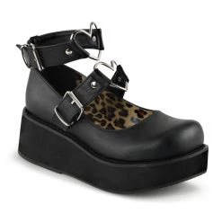 Demonia SPRITE-02 Black Vegan Leather Mary Janes