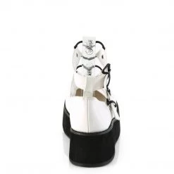 Demonia SPRITE-02 White Vegan Leather Mary Janes Shoes