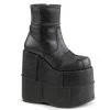 Demonia STACK-201 Black Vegan Leather Ankle Boot Boots