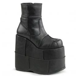 Demonia STACK-201 Black Vegan Leather Ankle Boot Boots