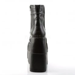 Demonia STACK-201 Black Vegan Leather Ankle Boot Boots