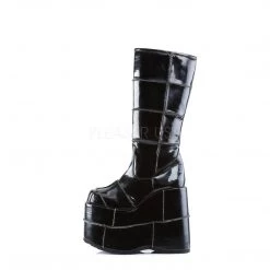 Demonia Boots STACK-301 Black Vegan Leather Knee Boot