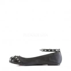 Demonia STAR-23 Black Vegan Leather Ballet Flat Shoes