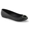 Demonia Shoes STAR-24 Black Vegan Leather-Pony Faux Fur Ballet Flat