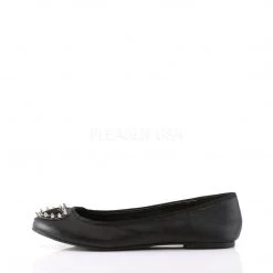 Demonia Shoes STAR-24 Black Vegan Leather-Pony Faux Fur Ballet Flat