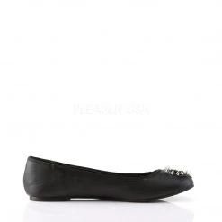Demonia Shoes STAR-24 Black Vegan Leather-Pony Faux Fur Ballet Flat