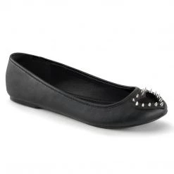 Demonia Shoes STAR-24 Black Vegan Leather-Pony Faux Fur Ballet Flat