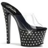 Pleaser STARDUST-701 Clear/Black Slide Shoes