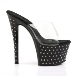 Pleaser STARDUST-701 Clear/Black Slide Shoes