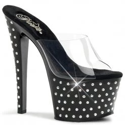 Pleaser STARDUST-701 Clear/Black Slide Shoes
