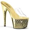 Pleaser STARDUST-701 Clear/Gold Chrome Slide