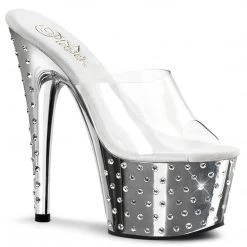 Pleaser STARDUST-701 Clear/Silver Chrome Slide