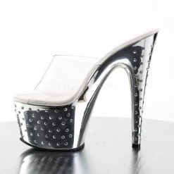 Pleaser STARDUST-701 Clear/Silver Chrome Slide