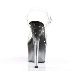 Pleaser STARDUST-708T Clear/Black-Clear Platform Sandal Shoes 11 Pleaser STARDUST-708T Clear/Black-Clear Platform Sandal Shoes