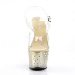 Pleaser Shoes STARDUST-708T Clear/Gold-Clear Platform Sandal