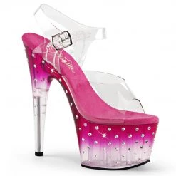 Pleaser STARDUST-708T Clear/Pink-Clear Platform Sandal
