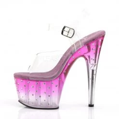 Pleaser STARDUST-708T Clear/Purple-Clear Platform Sandal Shoes